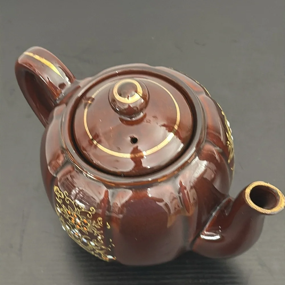 1940’s Vintage Japanese Moriage Hand Painted Pottery Teapot